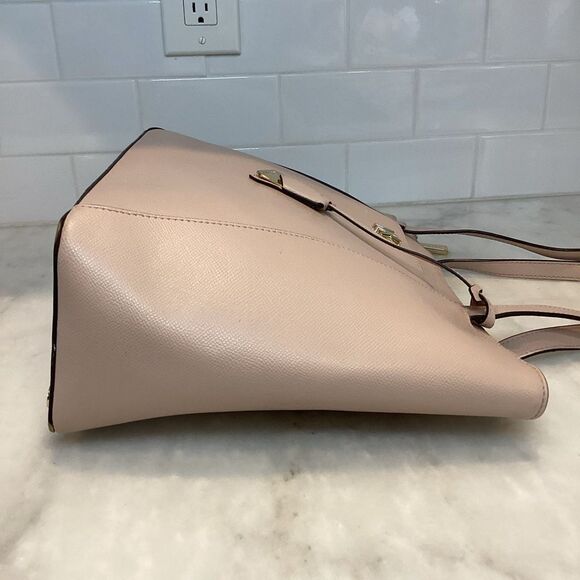 Michael Kors Bag Purse Handbag Leather Maddie Medium Crossgrain Pink Tote Bag - Picture 7 of 16